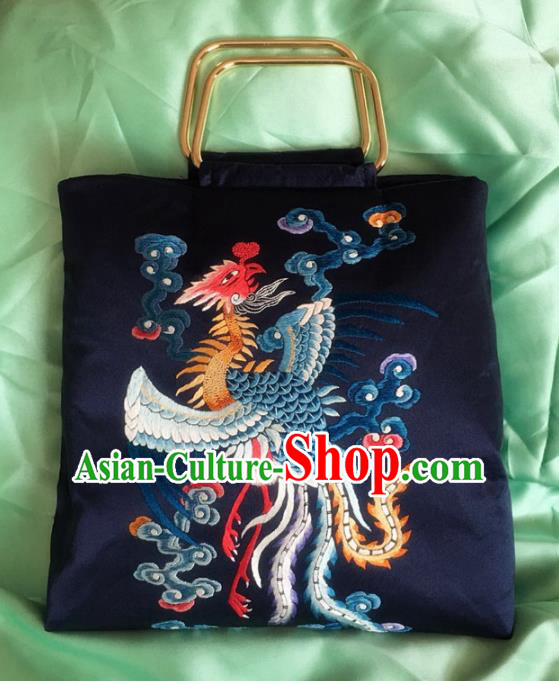 Chinese Traditional Handmade Embroidery Craft Embroidered Phoenix Handbag
