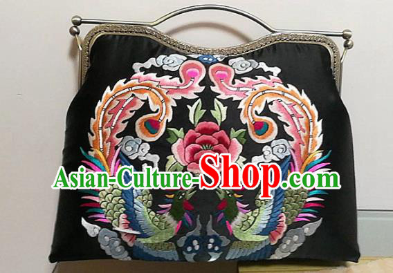 Chinese Traditional Embroidered Phoenix Bag Handmade Embroidery Craft
