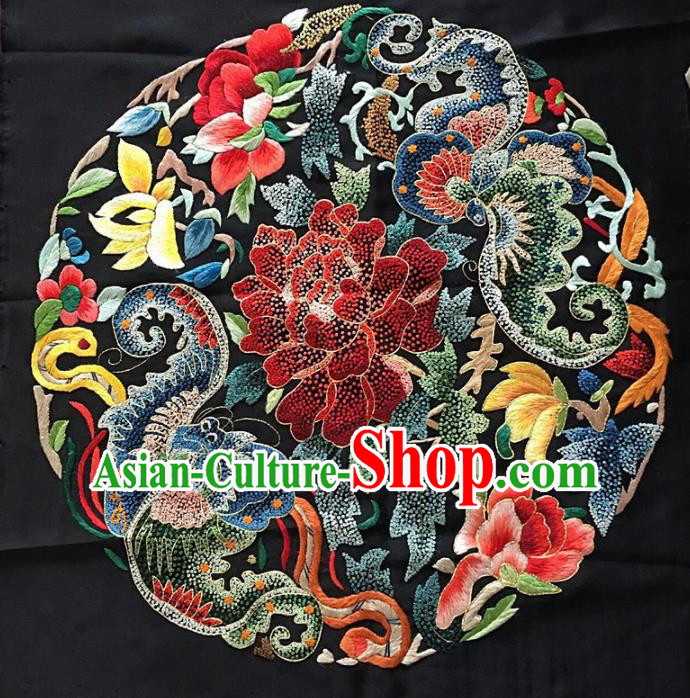 Chinese Traditional Embroidered Cloth Patches Handmade Embroidery Craft Silk Fabric