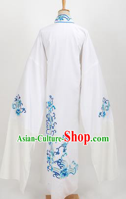 Professional Chinese Traditional Beijing Opera Niche White Robe Ancient Scholar Costume for Men