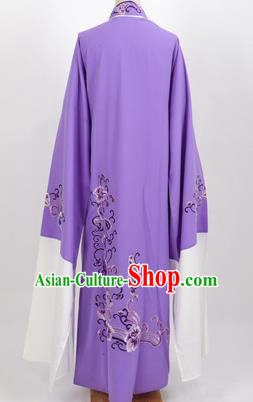 Professional Chinese Traditional Beijing Opera Niche Purple Robe Ancient Scholar Costume for Men
