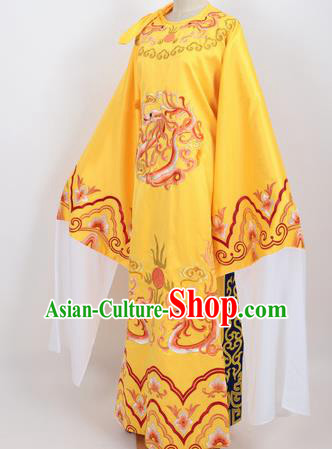 Professional Chinese Traditional Beijing Opera Niche Yellow Ceremonial Robe Ancient Number One Scholar Costume for Men