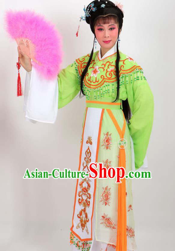 Professional Chinese Traditional Beijing Opera Diva Green Dress Ancient Imperial Consort Costumes for Women