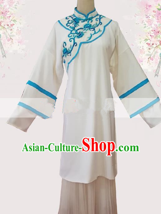 Professional Chinese Traditional Beijing Opera Woman Matchmaker White Dress Ancient Landlord Shiva Costumes for Women