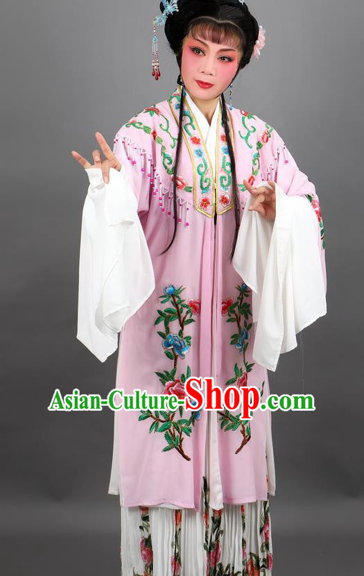 Professional Chinese Traditional Beijing Opera Pink Cloak Ancient Nobility Lady Costume for Women