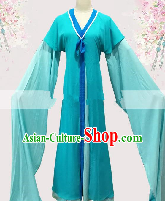 Professional Chinese Traditional Beijing Opera Blue Dress Ancient Taoist Nun Costume for Women