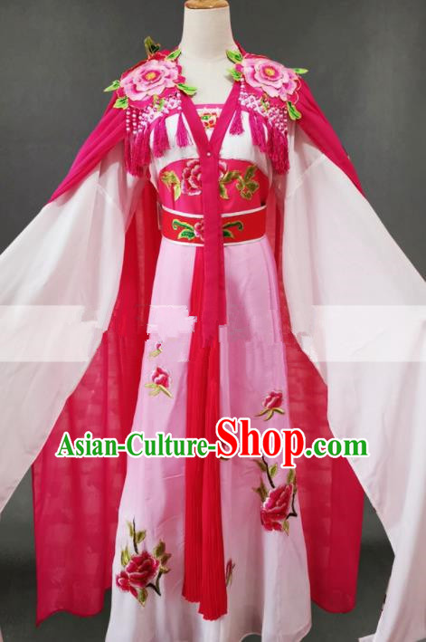 Professional Chinese Traditional Beijing Opera Diva Pink Dress Ancient Female Swordsman Costume for Women