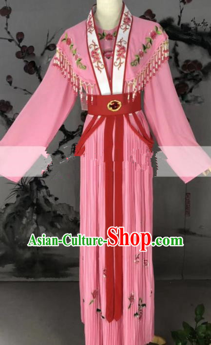 Professional Chinese Traditional Beijing Opera Country Lady Pink Dress Ancient Maidservants Costume for Women