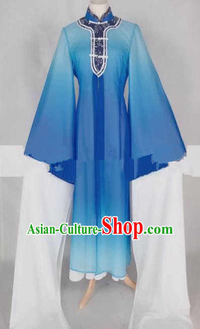 Professional Chinese Traditional Beijing Opera Qin Xianglian Blue Dress Ancient Country Lady Costume for Women