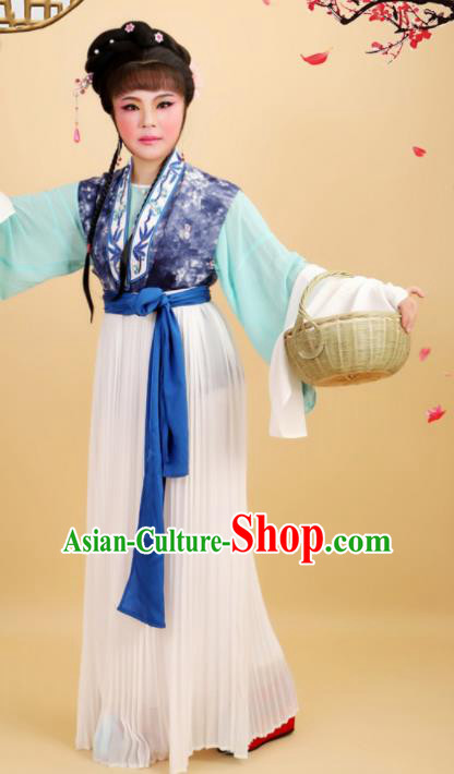 Chinese Traditional Peking Opera Country Lady Dress Ancient Maidservant Costume for Women