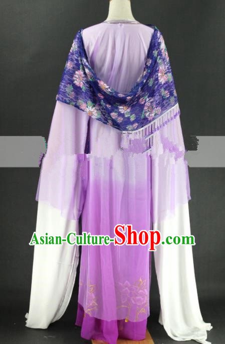 Chinese Traditional Peking Opera Diva Cui Yingying Purple Dress Ancient Rich Lady Costume for Women