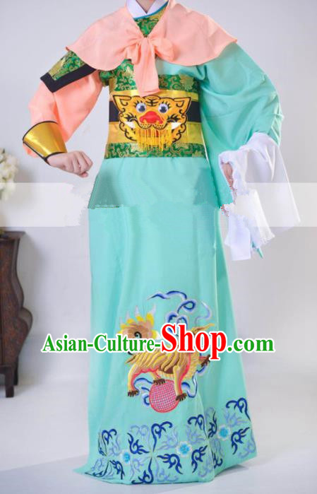 Professional Chinese Traditional Beijing Opera Takefu Green Clothing Ancient Swordsman Costume for Men