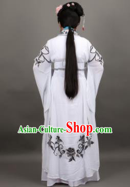 Chinese Traditional Peking Opera Diva Empress White Dress Ancient Court Queen Costume for Women