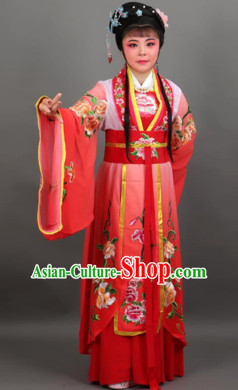 Chinese Traditional Peking Opera Diva Empress Red Dress Ancient Court Queen Costume for Women