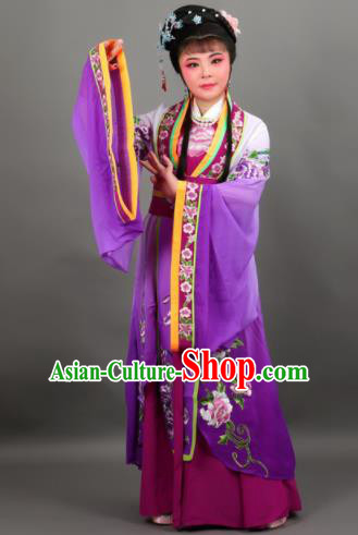 Chinese Traditional Peking Opera Diva Empress Purple Dress Ancient Court Queen Costume for Women