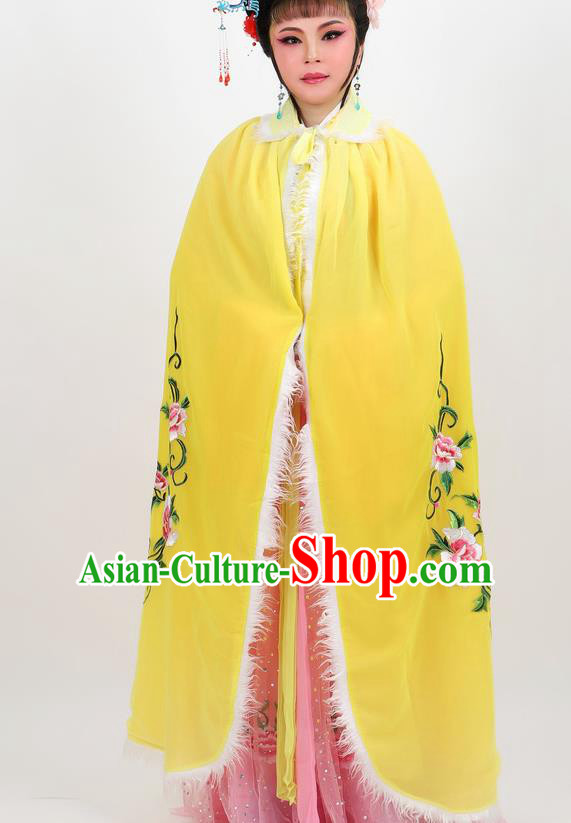 Professional Chinese Traditional Beijing Opera Yellow Cape Ancient Princess Costume for Women