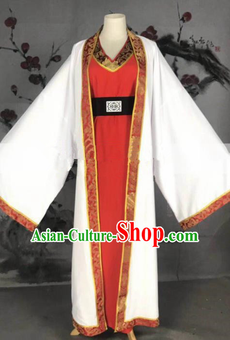 Professional Chinese Traditional Beijing Opera Niche Red Clothing Ancient Prince Scholar Costume for Men
