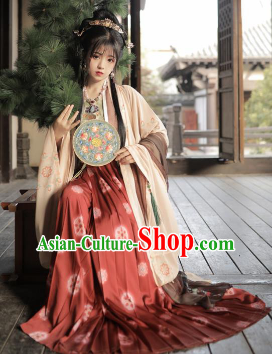 Asian Chinese Tang Dynasty Palace Lady Hanfu Dress Traditional Ancient Princess Imperial Concubine Costumes for Women