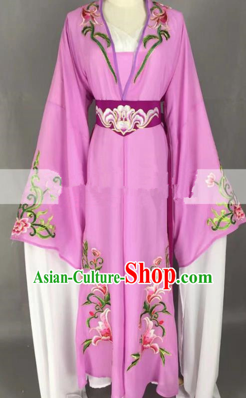 Chinese Traditional Peking Opera Actress Hua Tan Purple Dress Ancient Rich Lady Costume for Women