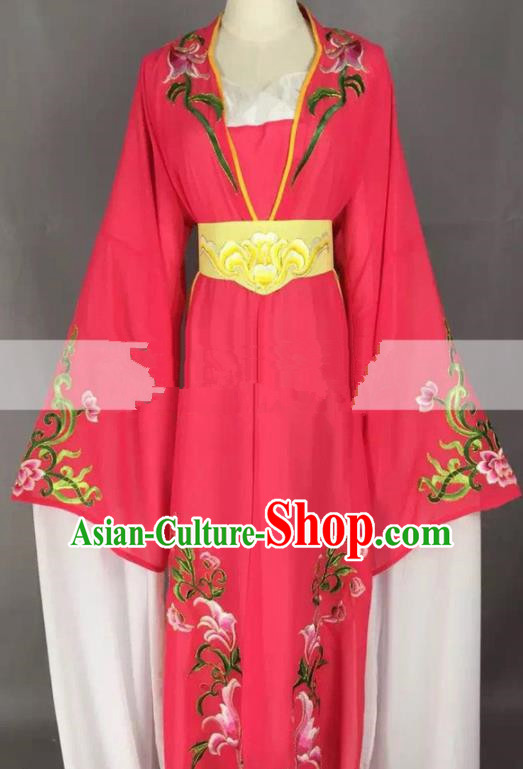 Chinese Traditional Peking Opera Actress Hua Tan Rosy Dress Ancient Rich Lady Costume for Women