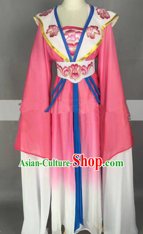 Chinese Traditional Peking Opera Actress Court Maid Rosy Dress Ancient Rich Lady Costume for Women