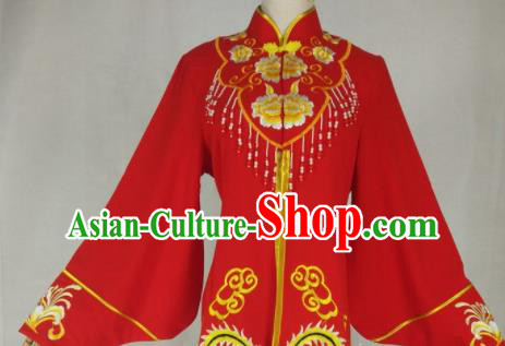 Chinese Traditional Peking Opera Diva Wang Zhaojun Red Dress Ancient Imperial Consort Costume for Women