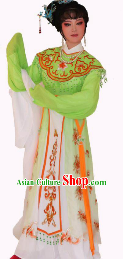 Chinese Traditional Peking Opera Princess Green Dress Ancient Imperial Consort Costume for Women