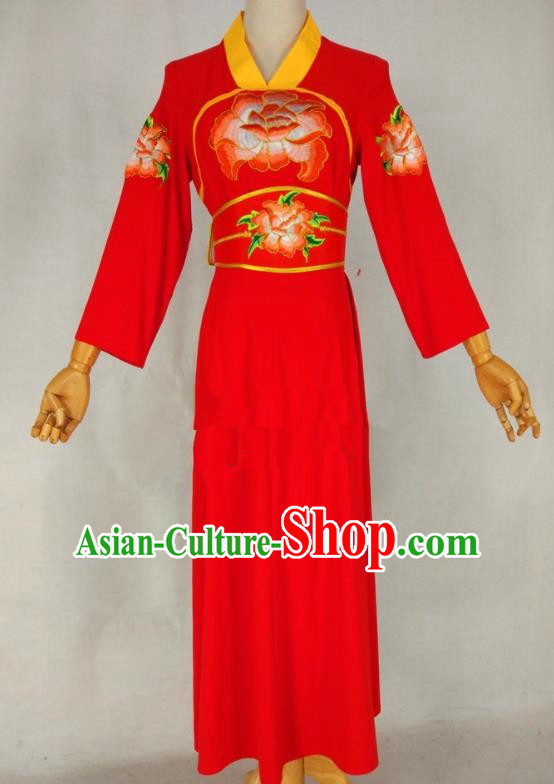 Chinese Traditional Peking Opera Young Lady Red Dress Ancient Servant Girl Costume for Women