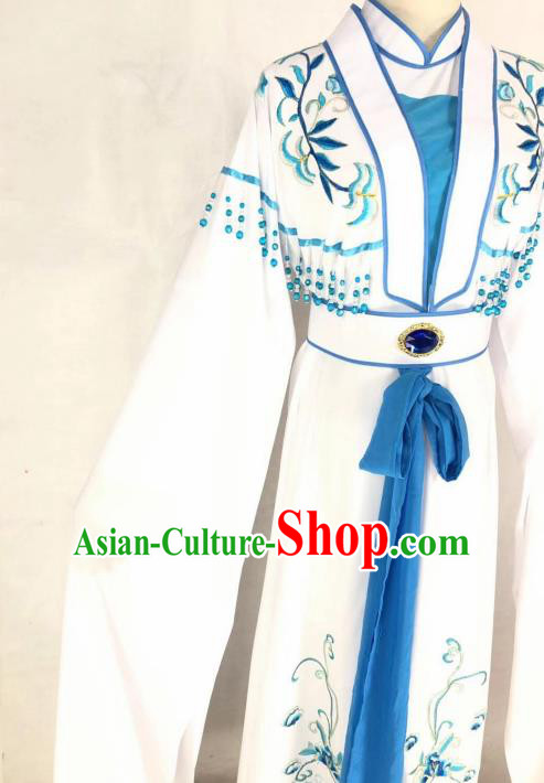 Chinese Traditional Peking Opera Actress Blue Dress Ancient Rich Lady Costume for Women