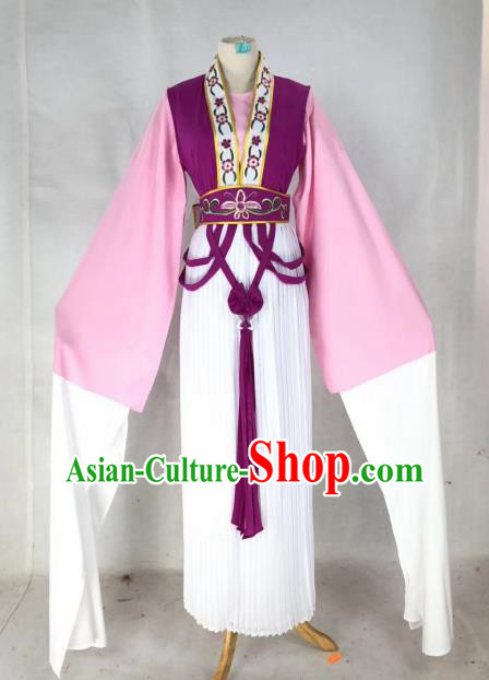 Chinese Traditional Peking Opera Actress Court Lady Purple Dress Ancient Palace Maid Costume for Women