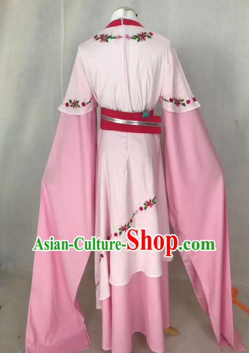 Chinese Traditional Peking Opera Actress Hua Tan Pink Dress Ancient Maidservant Costume for Women