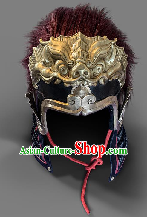 Chinese Traditional Song Dynasty Helmet Hanfu Headwear Ancient General Hat for Men