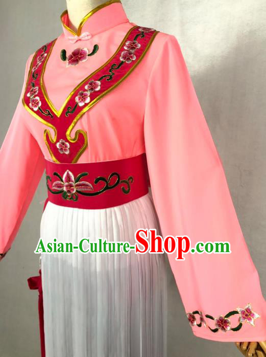 Chinese Traditional Peking Opera Servant Girl Pink Dress Ancient Maidservant Costume for Women