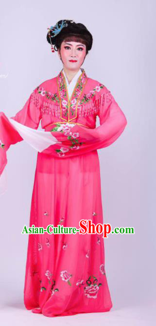 Chinese Traditional Peking Opera Actress Rich Lady Rosy Dress Ancient Royal Princess Costume for Women