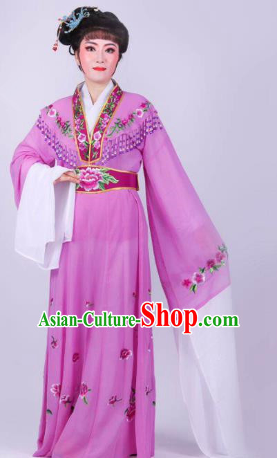 Chinese Traditional Peking Opera Actress Rich Lady Purple Dress Ancient Royal Princess Costume for Women
