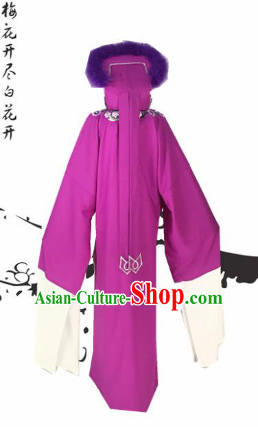 Chinese Traditional Beijing Opera Niche Xu Xian Purple Robe Ancient Number One Scholar Costume for Men