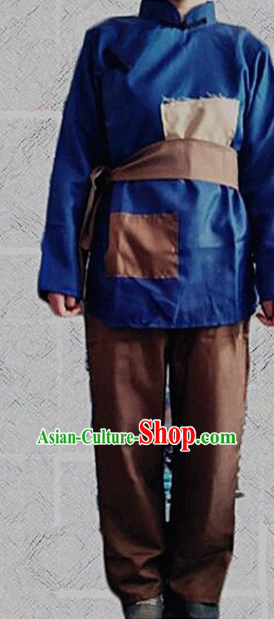 Ancient Chinese Poor People Costume Farmer Costumes Chinese Civilian Costumes for Men