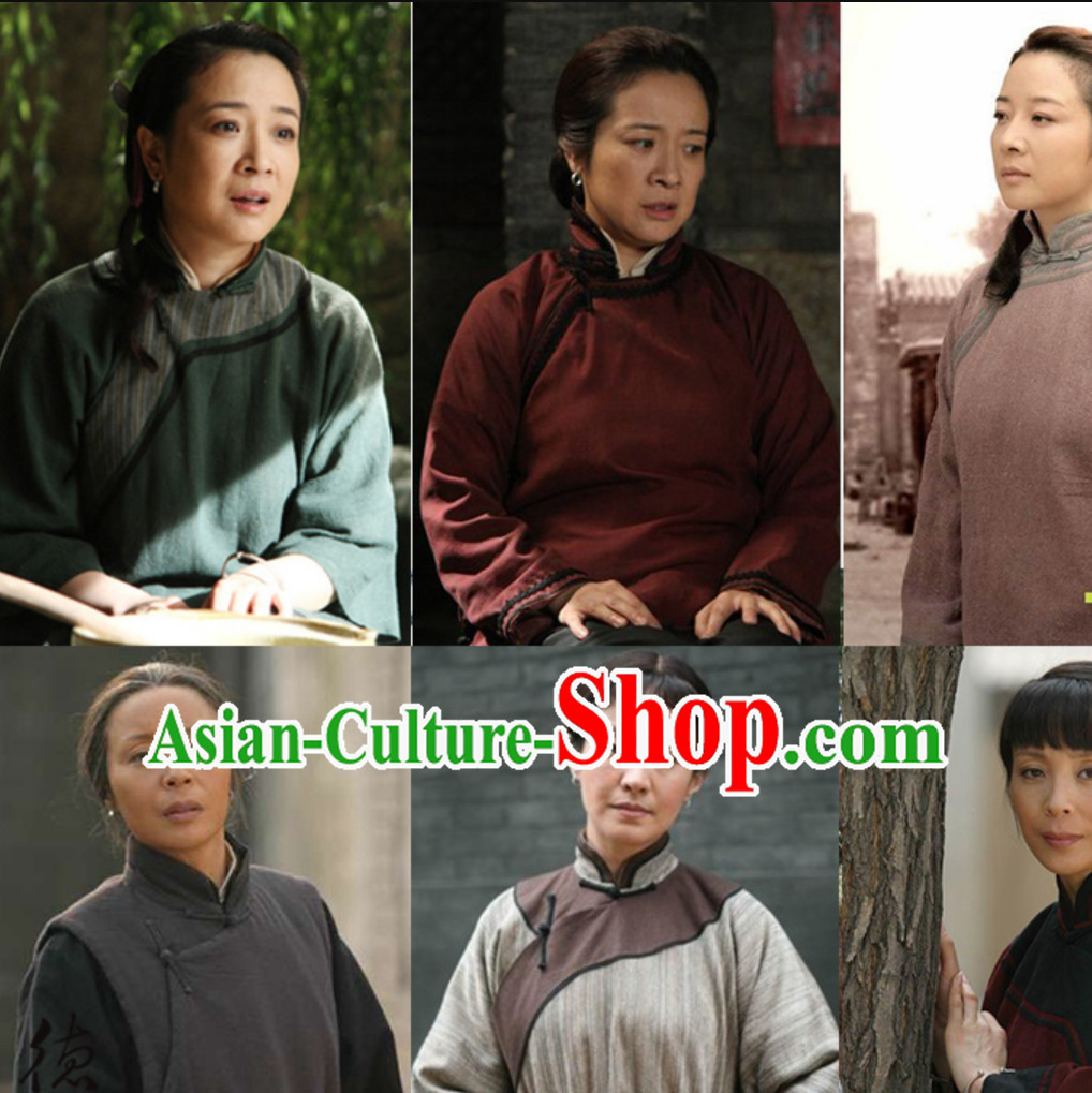 Traditional Chinese Minguo Period Poor People Costume Farmer Costumes Chinese Civilian Costumes for Women