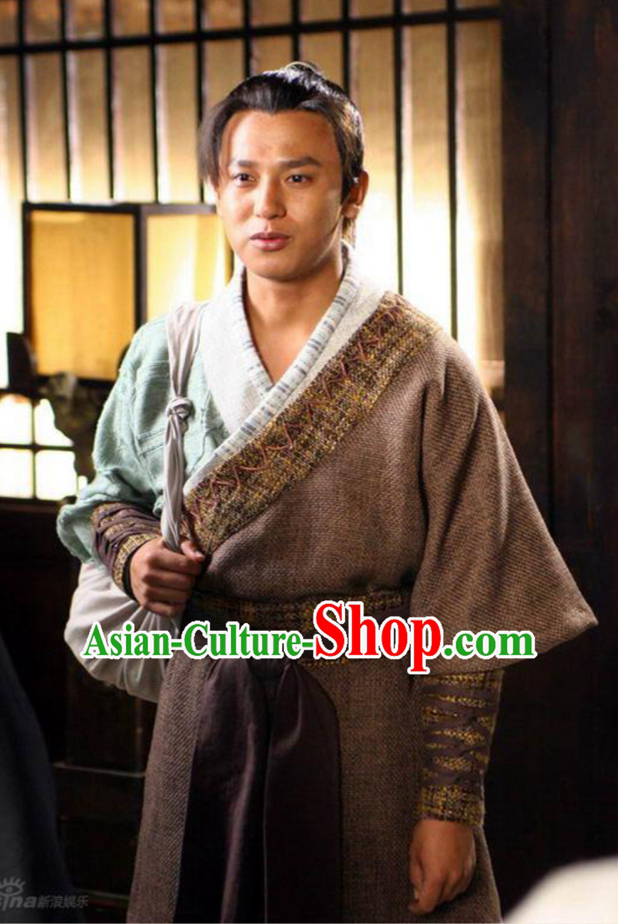 Ancient Chinese Traditional China Male Civilian Costume Common People Hanfu Costumes for Men
