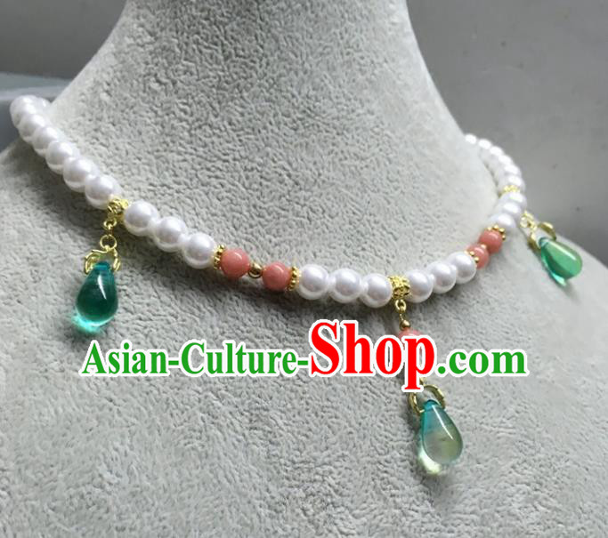 Chinese Traditional Hanfu Beads Necklace Accessories Ancient Princess Necklet for Women