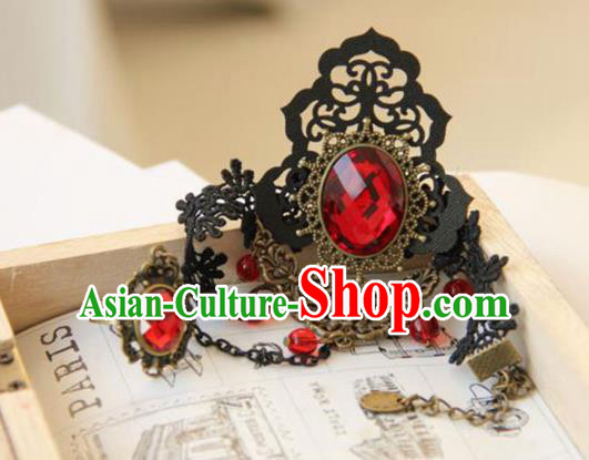 Top Grade Handmade Halloween Cosplay Gothic Red Crystal Bracelet Fancy Ball Bangle Accessories for Women