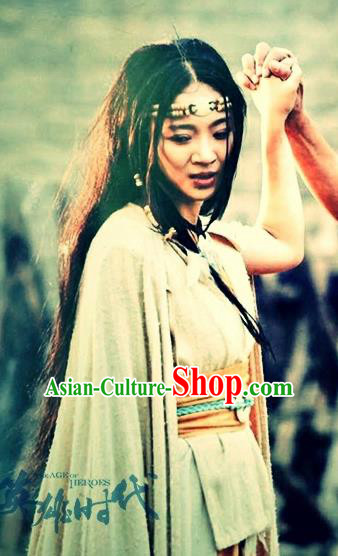 Chinese Ancient Mythology Goddess Jing Wei Hanfu Dress New Stone Age Princess Costumes Complete Set
