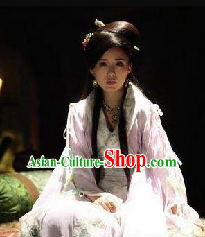 Chinese Ancient Mythology Goddess Sunv Pink Hanfu Dress New Stone Age Court Princess Complete Set
