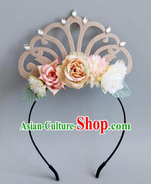 Halloween Handmade Cosplay Queen Hair Clasp Royal Crown Fancy Ball Stage Show Headwear for Women