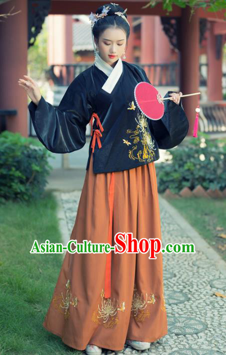 Traditional Chinese Ming Dynasty Rich Lady Replica Costumes Ancient Court Princess Hanfu Dress for Women