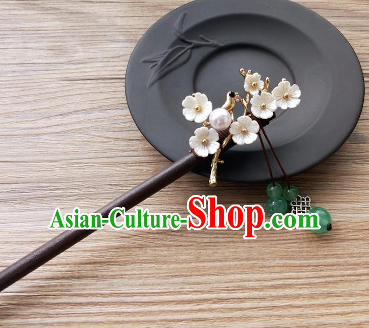 Chinese Ancient Rosewood Hairpins Traditional Hanfu Court Hair Accessories for Women