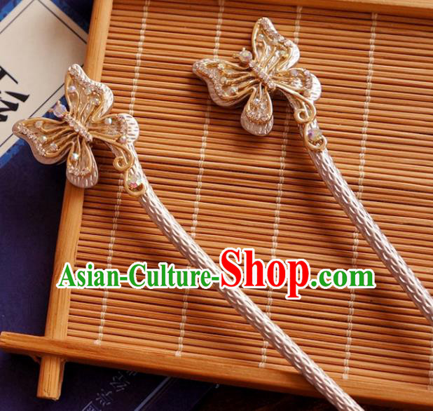 Chinese Ancient Ming Dynasty Princess Butterfly Hairpins Traditional Hanfu Court Hair Accessories for Women