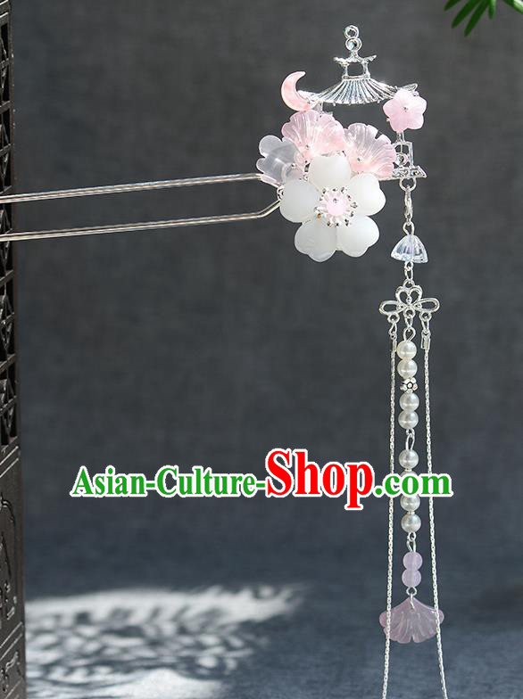 Chinese Ancient Ming Dynasty Palace Princess Tassel Hairpins Traditional Hanfu Court Hair Accessories for Women