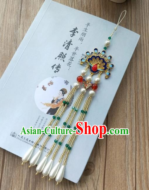 Chinese Traditional Hanfu Cloisonne Peacock Brooch Pendant Ancient Cheongsam Breastpin Accessories for Women