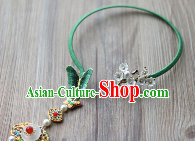 Chinese Traditional Hanfu Court Embroidered Necklet Accessories Ancient Ming Dynasty Princess Necklace for Women